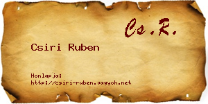 Csiri Ruben névjegykártya